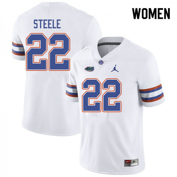 Jordan Brand Women #22 Chris Steele Florida Gators College Football Jerseys White